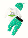 Men's Youngsters Sports Golf Print Long Sleeve Ha Shirt + Full Print Suit Golf Pants with Hat Three-piece Set, Perfect for Outdoor BS6044B