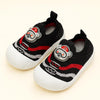 Black Baby Soft Bottom Walking Sneakers Toddler Rubber Sole Cartoon Character First Walkers Infant Shoes SH7175C