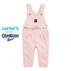 Pink Hickory Stripe Full Length Overalls Dungaree with Ribbon Belt, Perfect for Outdoor FD