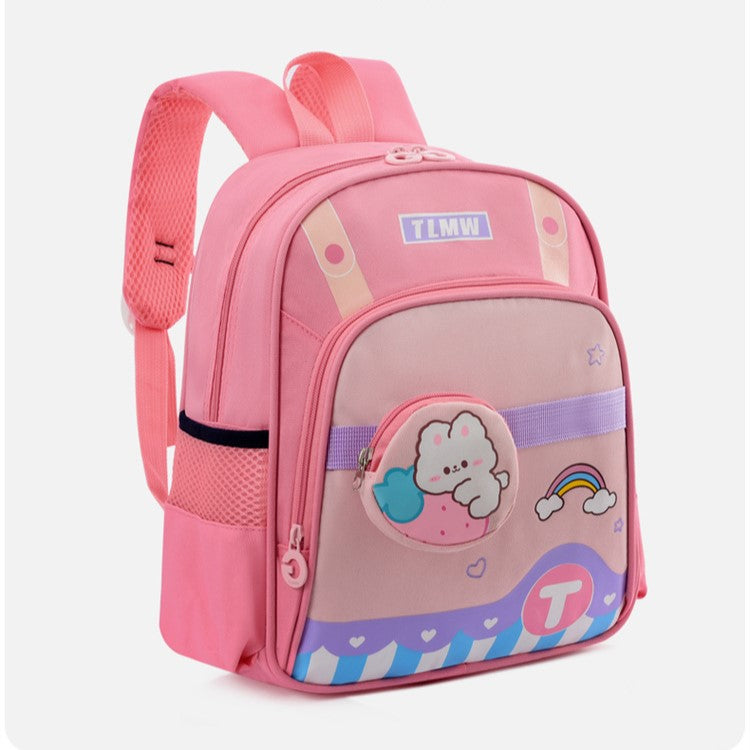 Pink Waterproof Backpack, School Bags for Girls Aged 3-6, 1-2 Grade Student Bags BG5543D