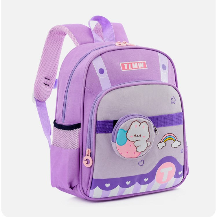 Light Purple Waterproof Backpack, School Bags for Girls Aged 3-6, 1-2 Grade Student Bags BG5543C