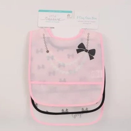 LF Baby Pink Easy Clean Pack of 2 Bibs BB2002 D