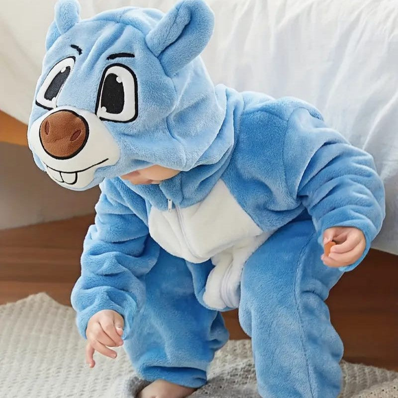 Sky Blue Winter Baby Rompers Animal Jumpsuit  Body Suit BS6026