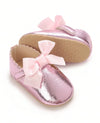 Pink Bow Soft Sole Booties BTS9115B