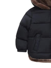 Unisex Lightweight Winter Hooded Jacket with Soft Plush Lining, Thick Warmth, Cute Bear Ears Hat - Gray with Brown Accents, Zipper Design, Casual Winter Wear, Durable Zip-Up Jacket HJ6209D