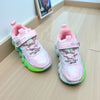 Pink with Laces & Lighting Sole Jogger Shoes SH7050A