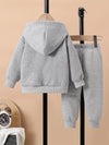 Spring and Autumn Girls' Casual Hooded Sweatshirt and Pants Set, Valentine's Day Cartoon Colorful Love Print, Sweet and Warm Hooded Style, Fashionable and Lively TS6147C