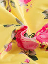 Charming Girls' Summer Dress with Ruffle Sleeves - Vibrant Floral Print & Star Sequins FD6110H