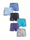 Set of 6 Boys' Boxer Shorts Featuring Cute Animals, Vibrant Colors, And Various Patterns; Comfortable, Breathable, Machine Washable, And Easy to Care For US6113C