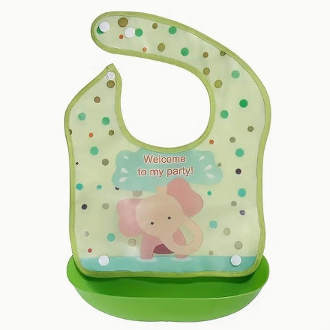 Green Bib Elephant with Tray BB2001A