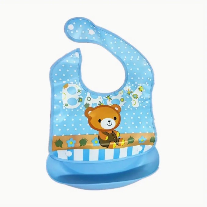 Sky Blue Bib Bear with Tray BB2001E