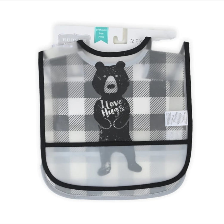 HB Black & Gray Easy clean Pack of 2 Bibs BB2002E