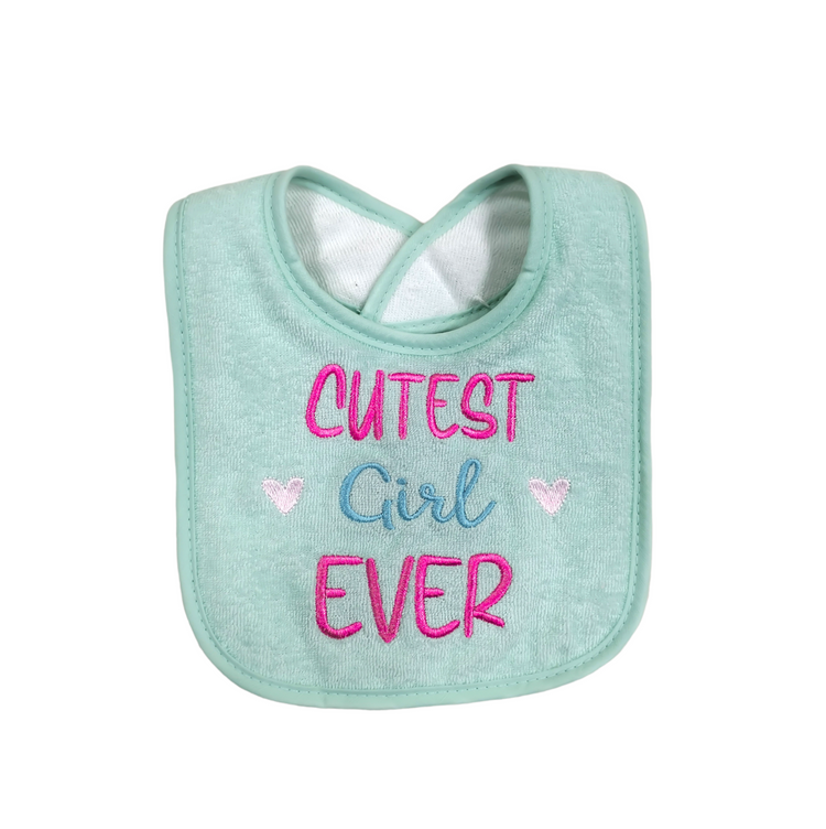 LL Cutest Girl Ever Pack of 4 Towel Bibs BB2022B