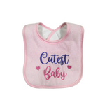 LL Cutest Girl Ever Pack of 4 Towel Bibs BB2022B