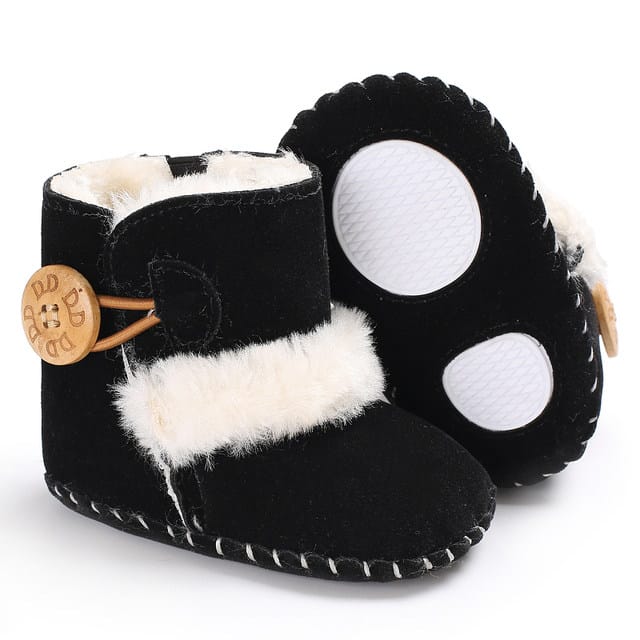 Black Cute Comfortable Baby Warm Shoes SH7149A