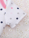 5pcs Baby's Comfy Cotton Triangle Bodysuit, Flower & Polka Dots Pattern & Embroidery Casual Short Sleeve Romper, Toddler & Infant Girl's Outdoor Clothes For Summer, As Gift BS6098H