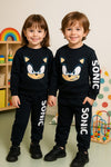 JF 2 PC Black Sonic Autumn & Winter Terry Fabric Track Suit, Sweatshirt and Trouser Set TS6418I