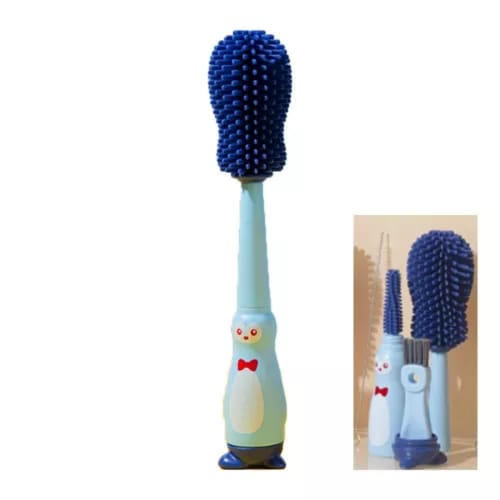 Blue Silicone Bottle Cleaning Brush, 4-in-1 Baby Bottles Cleaner Set - Bottle/Straw/Nipple/Neck Brushes BCP1048B