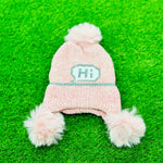 Pink Winter Warm "Hi" Wool Cap CP5005E