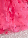 Casual Kids' Clothing| Charming Girls' Bright Pink Long-Sleeve Dress with Bow Detail - Polyester, Non-Stretch, Casual Style with Tulle Skirt - Perfect for Spring/Fall Events, Hand or Dry Clean Only FD6092B