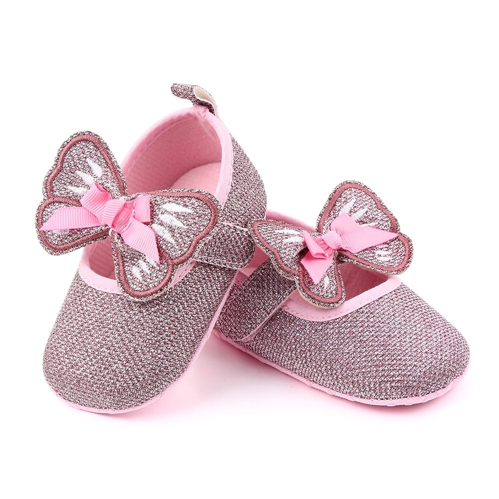 Pink Glitter Soft Sole Booties BTS9097B