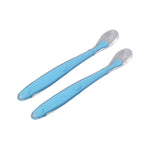 2 Pc Blue Silicone Spoons Soft and Flexible Set FS106A