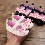 White Pink Bow Booties BTS9072B