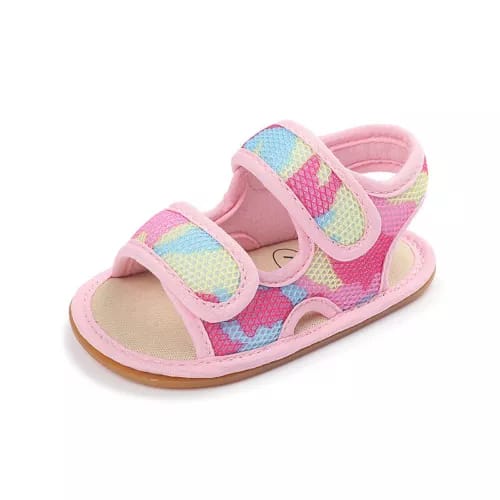 Pink & Yellow Camouflage Summer Cool Sandals SDL7534B