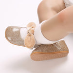 Golden Glittering Bow Shoes SH7082C