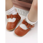 Baby Girls Brown Bow Buckle Comfortable Shoes SH7098C