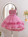 Girls' Cute Crew Neck Sleeveless Polyester-Viscose Special Occasion Dress with Flared Hem and Sequin Detail FD6103H