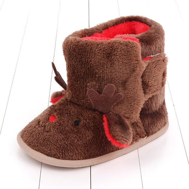 Brown Infant Fleece Warm Winter Shoes SH7128A