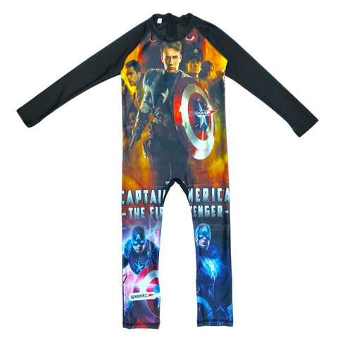 Captain America Full Sleeves Swimsuit SWM6056B