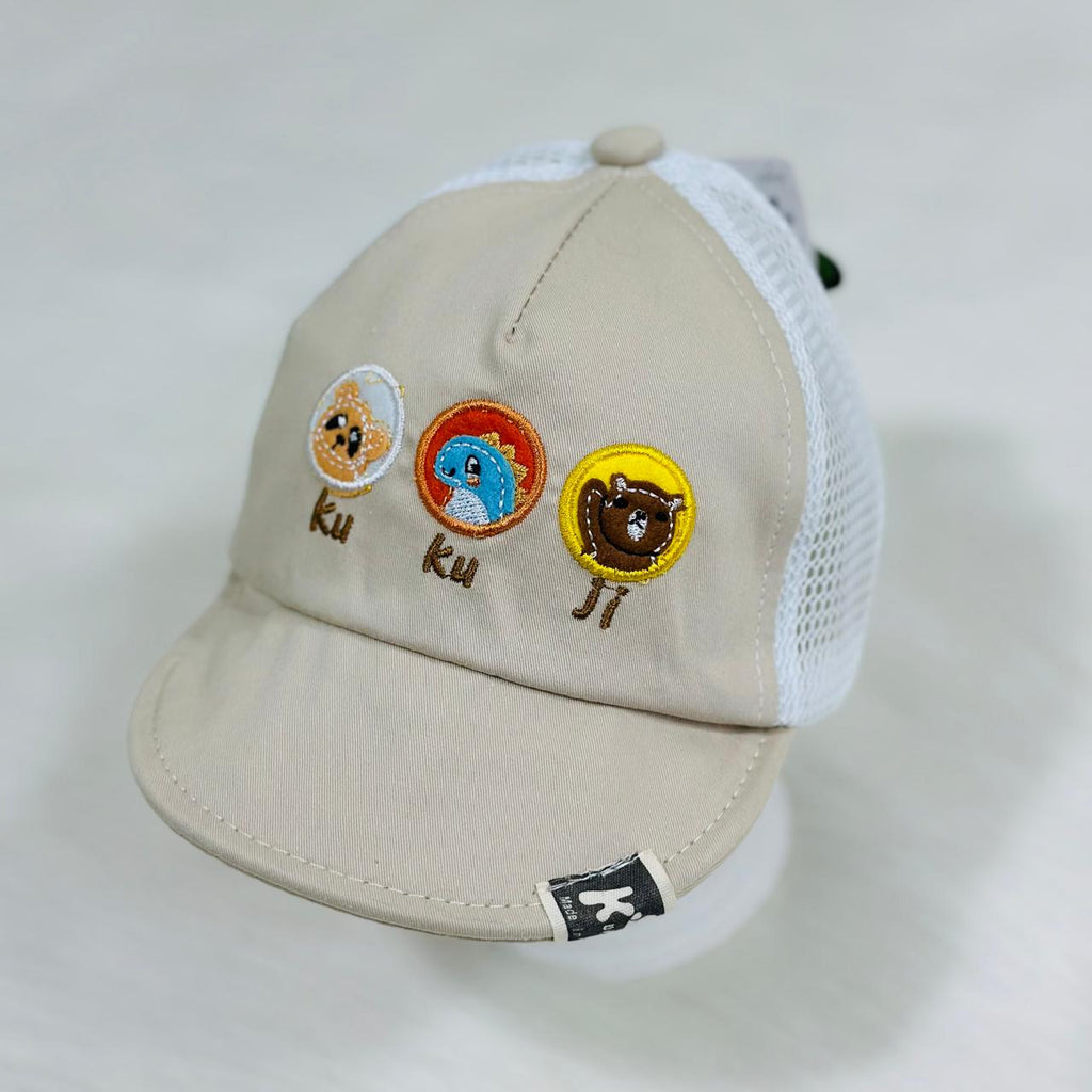 Children's Fashion White & Cream Color Cap CP5035E