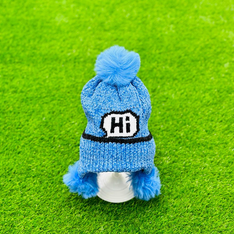 Blue Winter Warm "Hi" Wool Cap CP5005B