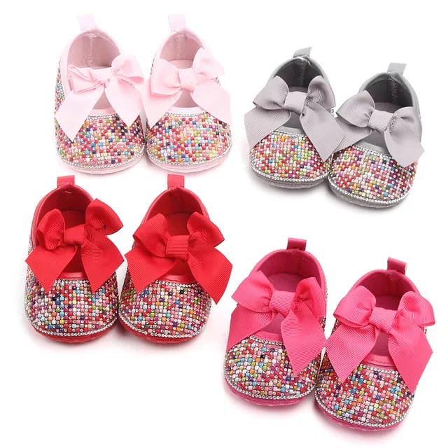 Gray Multi Color Soft Sole Baby Girl Booties BTS9099A