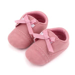 Pink Ribbon Tie Soft Sole Booties BTS9008B