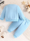 Kids 2pcs Outfit Set, Toddler Boys Girls Fashion Casual Crew Neck Sweatshirt with Pant TS6043I
