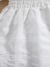Girls' White New Summer Bubble Sleeve Plain Color Dress with Cute Hat Two-piece Set Princess Dress FD6111F