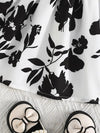 Girls' Off-Shoulder Floral Print Dress - Sleeveless, Polyester Blend, Perfect for Summer FD6091E