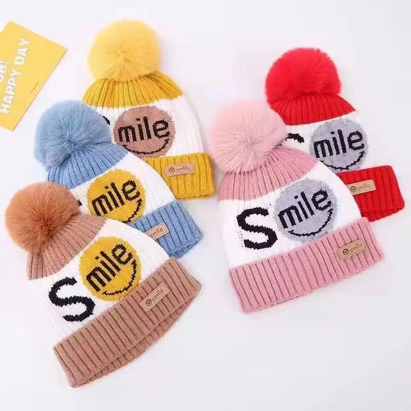 Red Winter Warm Hat Smile Knitting Hat Cap CP5003B