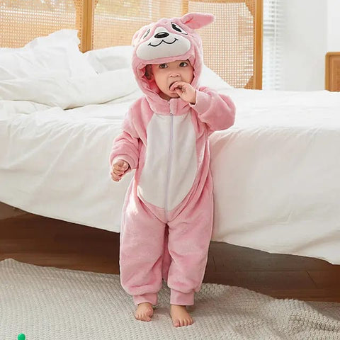 Pink Winter Baby Rompers Animal Jumpsuit  Body Suit BS6027