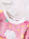 Rainbow Casual Fashion Furry Girls' Long Sleeve Long Pants Spring and Autumn Outerwear Two-piece Set HJ6208E