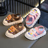 Girls' Brown Summer Sandals | Cartoon Pattern, Fastener, Low Top, PVC Material SDL7581B