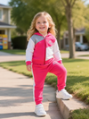 Pink Baby Girl Hoodie & Trouser Set - Soft Fleece Stuff, Machine Washable - Perfect for Winter, Perfect for Outdoor TS6419M