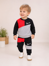 Happy Black & Red Design Baby Hoodie & Trouser Set - Soft Fleece Stuff, Machine Washable - Perfect for Winter, Perfect for Outdoor TS6419N