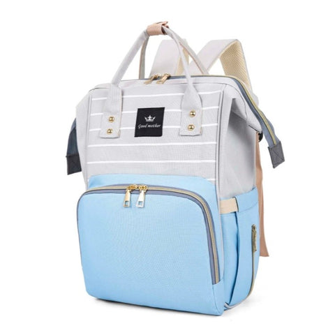 Sky Blue & Light Gray Diaper Backpack BG5515A