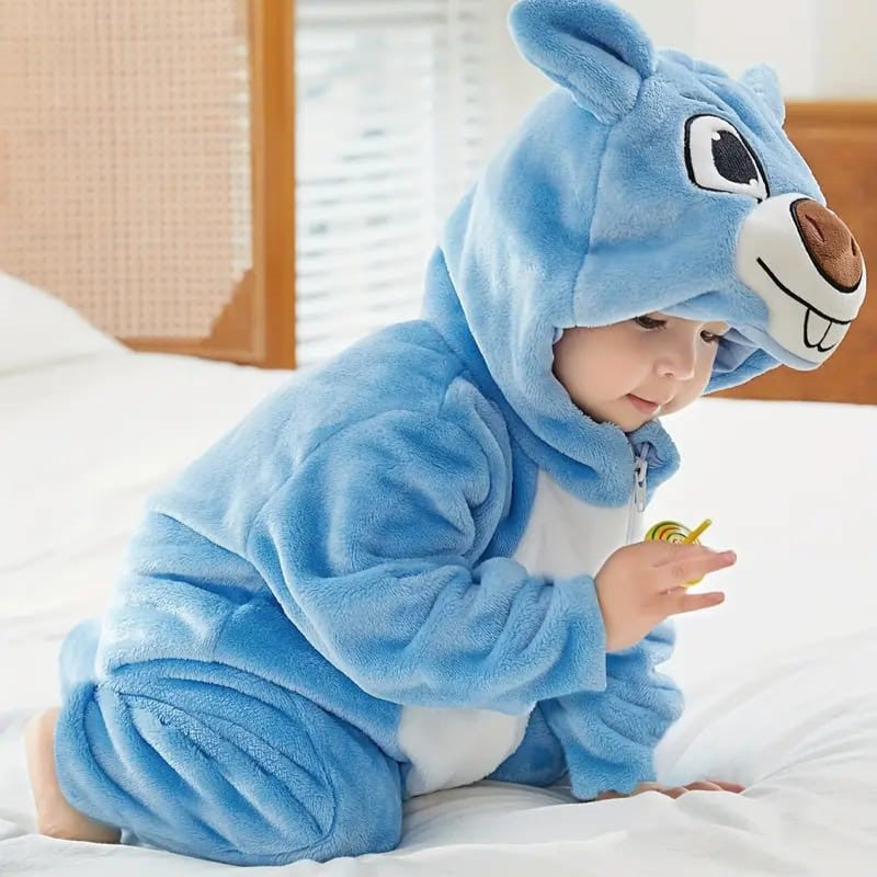 Sky Blue Winter Baby Rompers Animal Jumpsuit  Body Suit BS6026