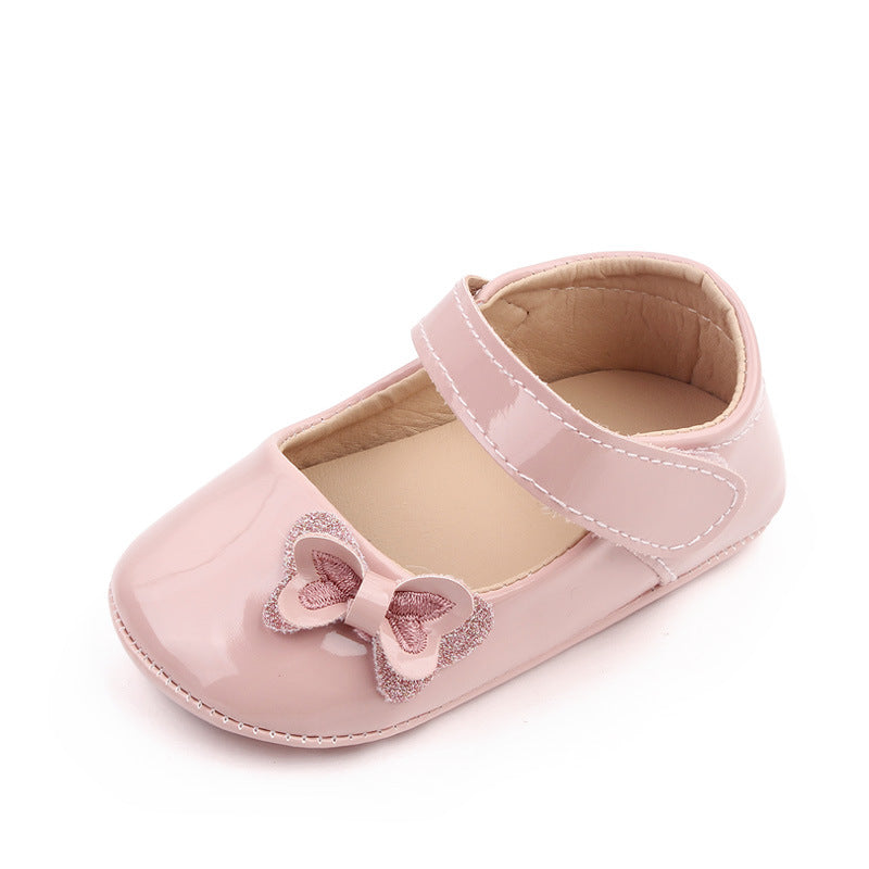 Pink Baby Girls PU Princess Soft Baby First Walker Shoes SH7112B