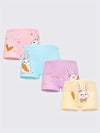 4-Pack Girls' Cotton Cartoon Print Underwear, Soft Breathable Medium Stretch Knit Fabric Boxer Briefs, Regular Fit for Kids US6113E